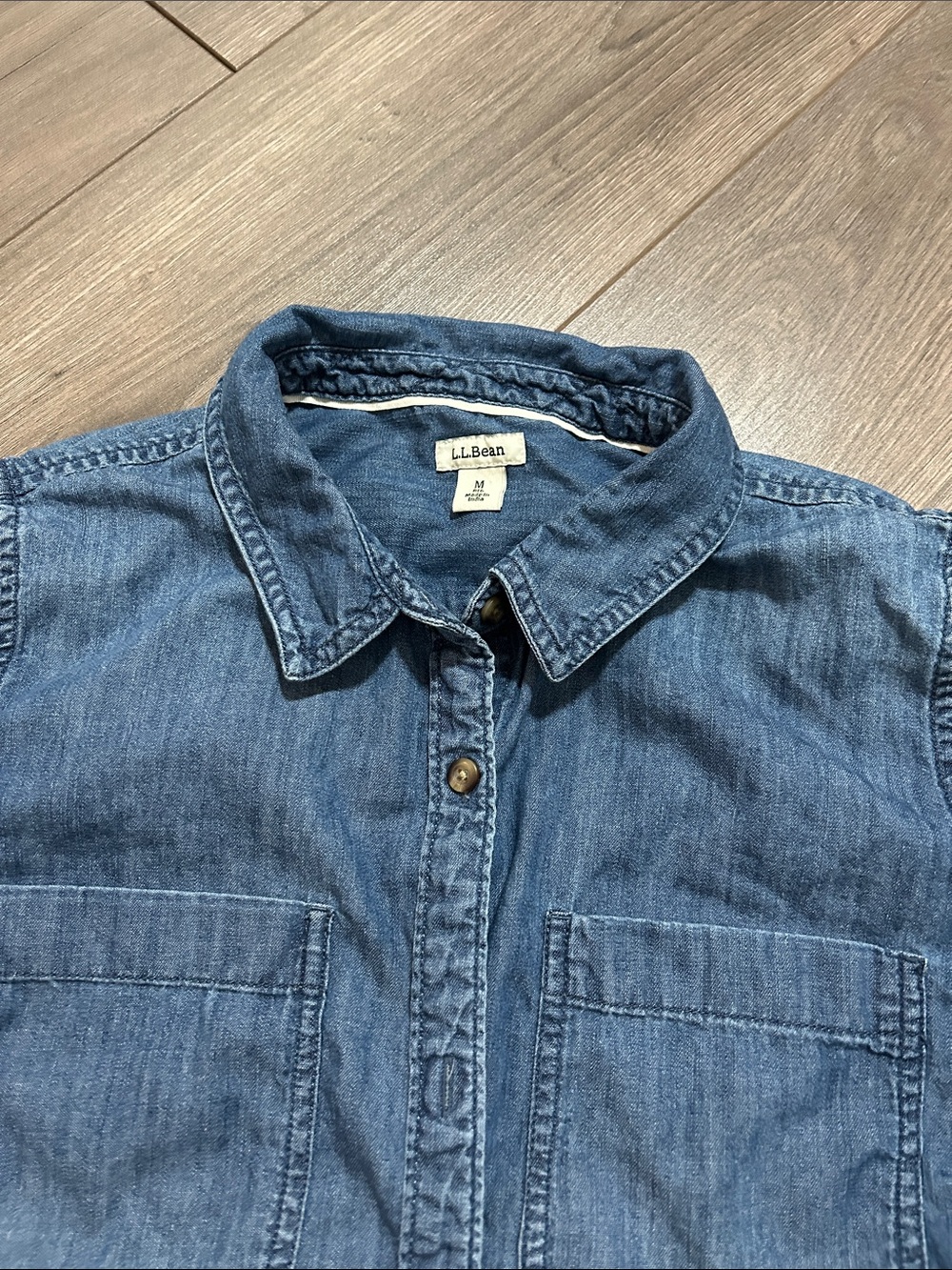 L.L. Bean Blue Denim Shirt with Patch Pockets
